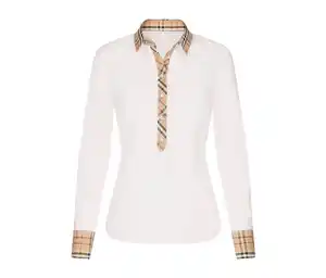 Seidensticker Popeline-Bluse mit Karodetail