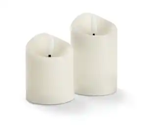 2 LED-Echtwachskerzen, creme