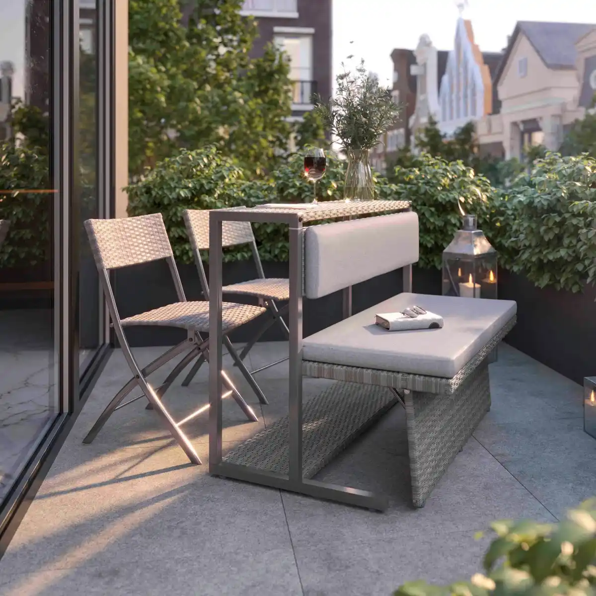 Bild 1 von Loungeset Mario Graubraun Metall/Kunststoff Modular, Graubraun