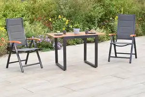 GARTENSET PAXOS, Graphitfarben, Akaziefarben