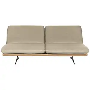Dieter Knoll Schlafsofa Palermo, Eiche, Beige, Holz, Textil, Eiche, massiv, Uni, 2-Sitzer, 204x92x90 cm, Stoffauswahl, Schlafen auf Sitzhöhe, Rücken echt, Kinder- & Jugendzimmer, Jugendmöbel, Juge