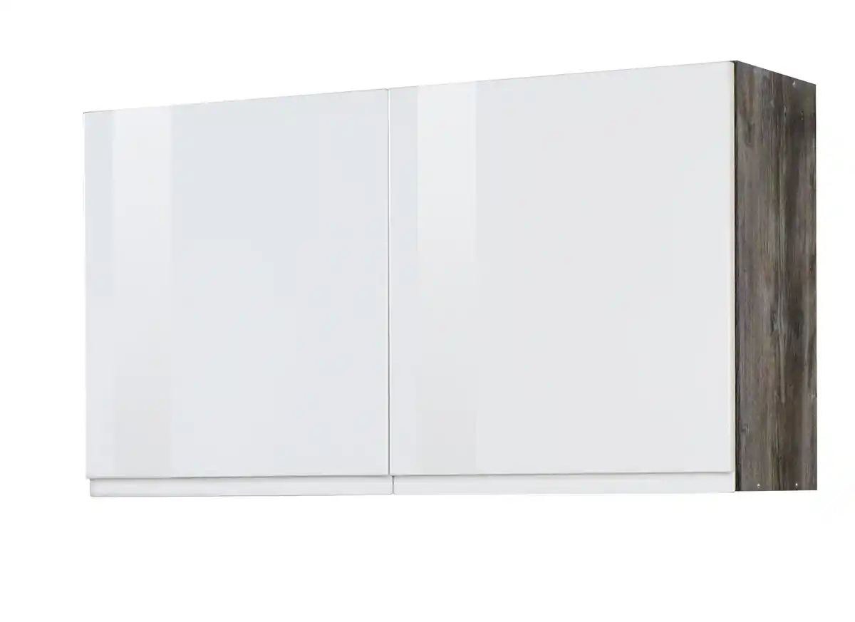 Bild 1 von Küchenoberschrank 'Cardiff' Weiß/Eiche, Grau, Weiß Hochglanz