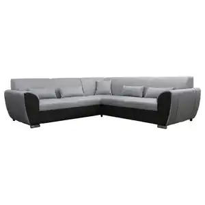 Livetastic Ecksofa, Schwarz, Hellgrau, Textil, 5-Sitzer, Füllung: Schaumstoff, Ottomane links, L-Form, 266x266 cm, Made in EU, Rücken echt, Wohnzimmer, Sofas & Couches, Wohnlandschaften