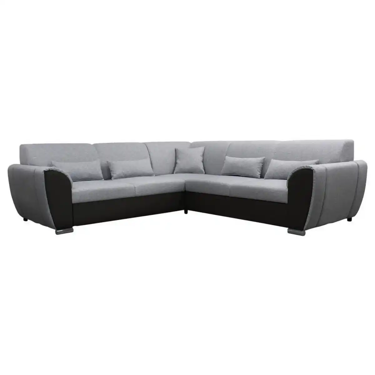 Bild 1 von Livetastic Ecksofa, Schwarz, Hellgrau, Textil, 5-Sitzer, Füllung: Schaumstoff, Ottomane links, L-Form, 266x266 cm, Made in EU, Rücken echt, Wohnzimmer, Sofas & Couches, Wohnlandschaften