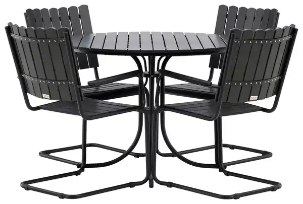Bild 1 von Gartentischgruppe Holmsund Schwarz, Schwarz