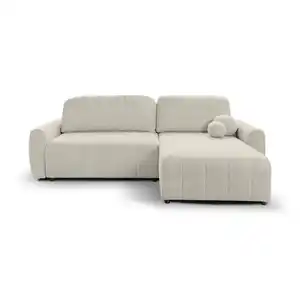 Livetastic Ecksofa Luna, Beige, Textil, 2-Sitzer, Füllung: Schaumstoff, seitenverkehrt montierbar, L-Form, 260x161 cm, Made in EU, Liegefunktion, Schlafen auf Sitzhöhe, Wohnzimmer, Sofas & Couches,