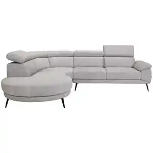 Novel Ecksofa, Grau, Textil, 5-Sitzer, L-Form, Ottomane links, 299x264 cm, Rücken echt, Hocker erhältlich, seitenverkehrt Stoffauswahl, Lederauswahl, Typenauswahl, Wohnzimmer, Sofas & Couches, Wohn