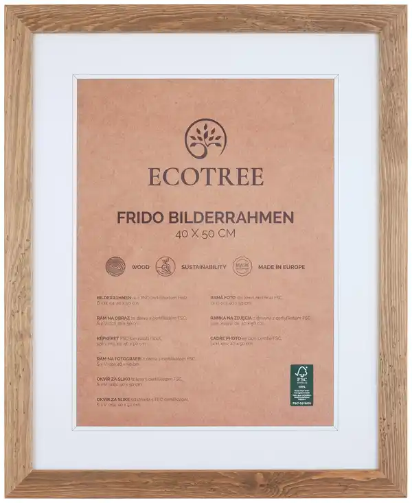 Bild 1 von Bilderrahmen Frido in Naturfarben aus Echtholz, Naturfarben