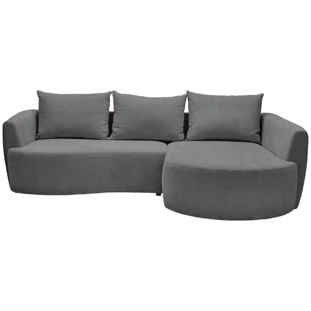 Bild 1 von Carryhome Ecksofa, Dunkelgrau, Textil, 3-Sitzer, Füllung: Faserbällchen, Schaumstoffflocken, Ottomane rechts, L-Form, 287x179 cm, Oeko-Tex® Standard 100, Stoffauswahl, Liegefunktion, seitenverkehr