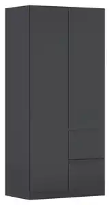 Drehtürenschrank COSTA ca.91x197x54cm Schwarz, Grau