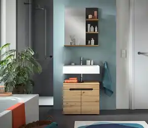 Badezimmer Canu 2-tlg. ca. 63 cm Eiche/Grau, Eiche Artisan