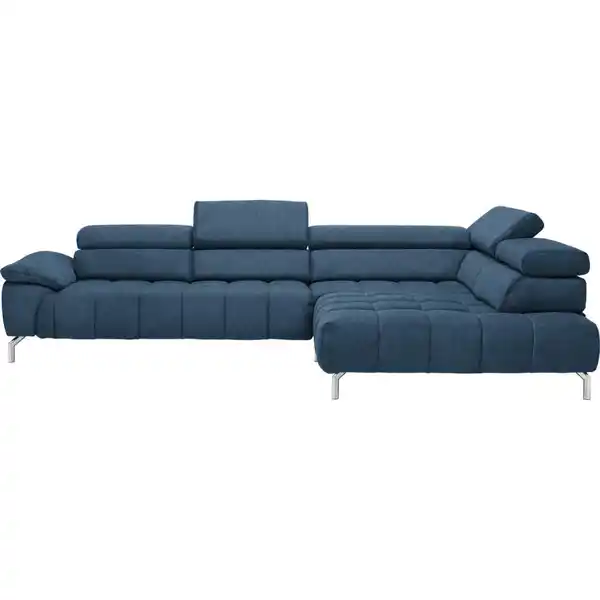 Bild 1 von Beldomo Style Ecksofa, Blau, Textil, Uni, 4-5-Sitzer, Ottomane rechts, L-Form, 323x222 cm, Goldenes M, erweiterbar, Typenauswahl, Stoffauswahl, planbar, seitenverkehrt erhältlich, Hocker Rücken ech