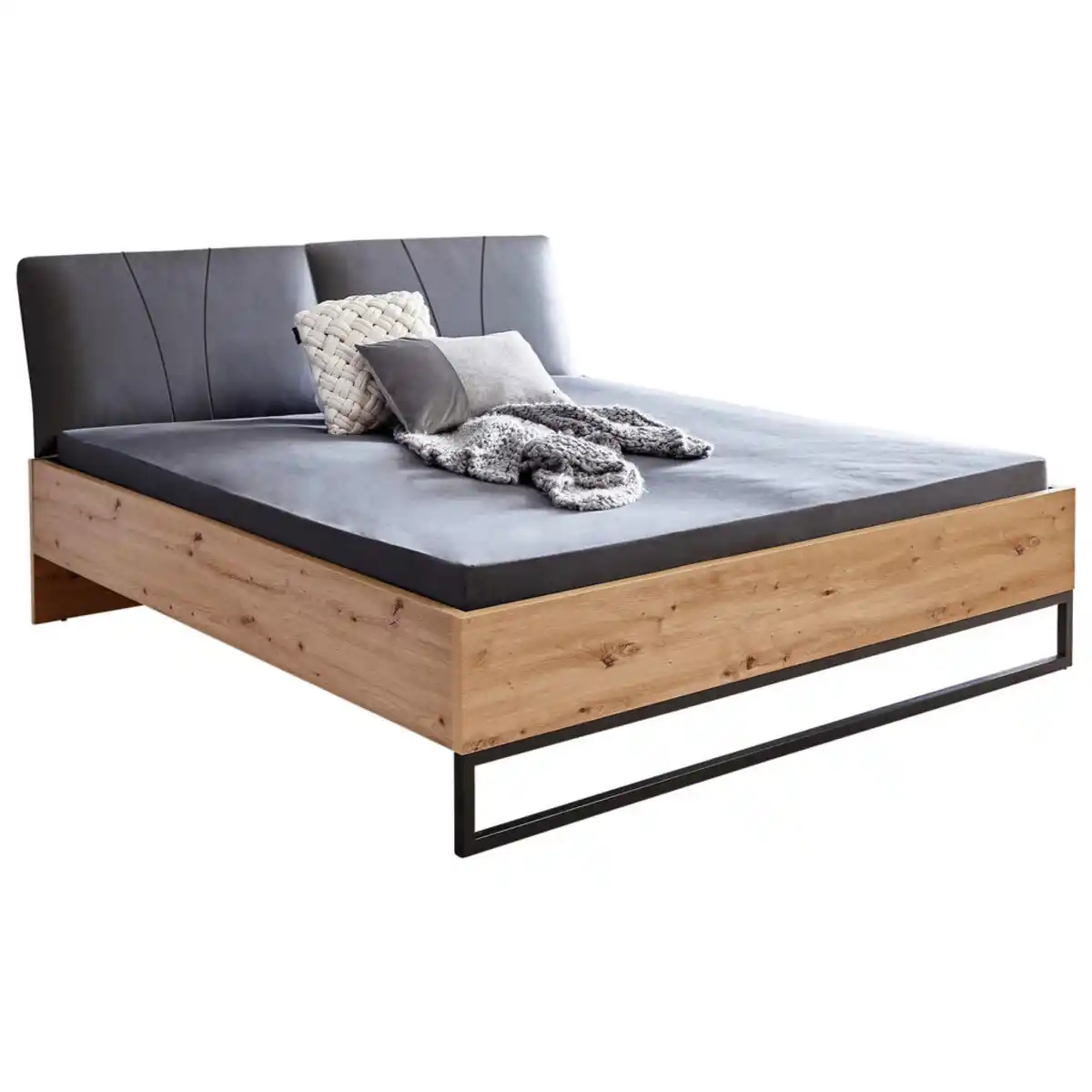 Bild 1 von Ti'me Bett, Eiche Artisan, Metall, 180x200 cm, Schlafzimmer, Betten, Doppelbetten