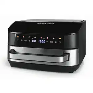 Gourmetmaxx HEIßLUFTFRITTEUSE GOURMETmaxx, Schwarz, Silber, Metall, Kunststoff, 7 L, 41x24x32.5 cm, Temperaturanzeige, Timer, Heißlufttechnologie, Einsatz/Korb spülmaschinengeeignet, Programm wäh