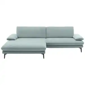 Dieter Knoll Ecksofa, Mintgrün, Textil, Ottomane links, L-Form, 284x184 cm, Fußauswahl, Stoffauswahl, Sitzqualitäten, seitenverkehrt erhältlich, Hocker Rücken echt, individuell planbar, Wohnzimm