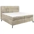 Bild 1 von Esposa Boxspringbett, Hellbraun, Textil, H3, Höhe ca. 17 cm, 180x200 cm, Stoffauswahl, Topper durchgehend, Matratze in verschiedenen Härtegraden erhältlich, Schlafzimmer, Betten, Doppelbetten