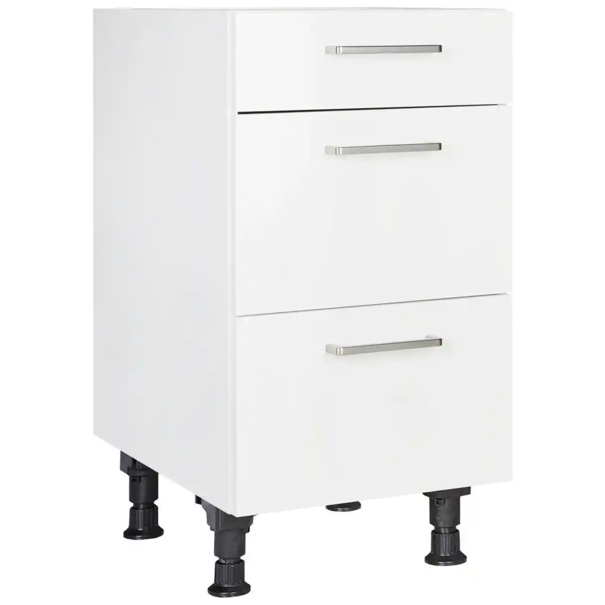 Bild 1 von Nobilia Schubkastenunterschrank Touch, Weiß, Metall, 3 Schubladen, einzeln stellbar, 45x87x56 cm, Blauer Engel, Pefc, Goldenes M, Made in Germany, DGM-Klimapakt, Zusatzausstattung erhältlich, Küch