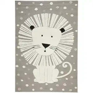 Ben'n'jen Kinderteppich Löwe, Grau, Textil, Tier, rechteckig, 160x230 cm, ISO 9001, Bsci, Oeko-Tex® Standard 100, Made in Turkey, für Fußbodenheizung geeignet, in verschiedenen Größen erhältli