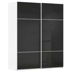 Novel Schwebetürenschrank, Schwarz, Weiß, Holzwerkstoff, 7 Fächer, 162x223x68 cm, Typenauswahl,  umfangreiches Zubehör erhältlich, in verschiedenen Größen und Holzdekoren erhältlich, Schlafzi