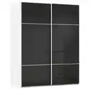 Bild 1 von Novel Schwebetürenschrank, Schwarz, Weiß, Holzwerkstoff, 7 Fächer, 162x223x68 cm, Typenauswahl,  umfangreiches Zubehör erhältlich, in verschiedenen Größen und Holzdekoren erhältlich, Schlafzi