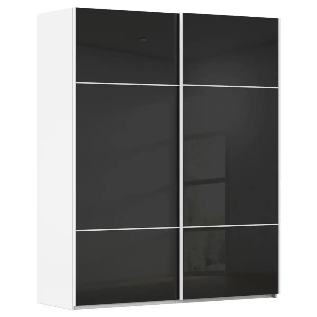 Bild 1 von Novel Schwebetürenschrank, Schwarz, Weiß, Holzwerkstoff, 7 Fächer, 162x223x68 cm, Typenauswahl,  umfangreiches Zubehör erhältlich, in verschiedenen Größen und Holzdekoren erhältlich, Schlafzi