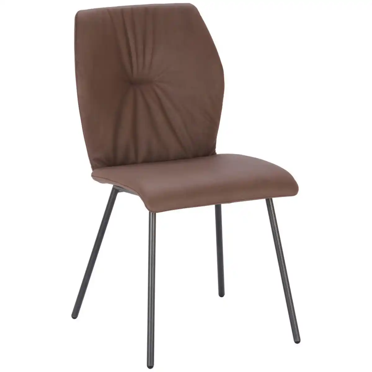 Bild 1 von Bert Plantagie Stuhl, Dunkelbraun, Anthrazit, Leder, Metall, Echtleder, Anilinleder, Rundrohr, 49x89x59 cm, Beinauswahl, Lederauswahl, Stoffauswahl, Stühle