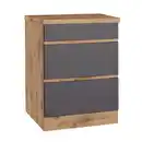 Bild 1 von Kochfeldumbauschrank Turin ca. 60x86 cm Grau/Eiche, Grau, Eiche Wotan
