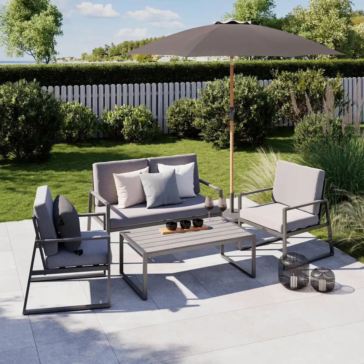 Bild 1 von Loungegarnitur Rafael 1 Anthrazit/Grau, Anthrazit, Grau