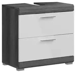 Waschbeckenunterschrank Scout ca. 60x56 cm Anthrazit/Weiß, Anthrazit, Grau, Weiß Hochglanz