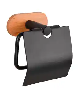 Toilettenpapierhalter in Schwarz, Naturfarben, Schwarz
