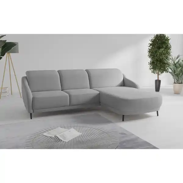 Bild 1 von Sit & More Ecksofa Blues V, Grau, Textil, 4,5-Sitzer, Ottomane rechts, L-Form, 271x191 cm, Goldenes M, Oeko-Tex® Standard 100, Made in Europe, DGM-Klimapakt, Rücken echt, integrierter Tisch, Armtei