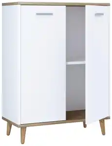 Kommode Landos ca. 60 cm Weiß/Honigeiche, Weiß, Honigeiche