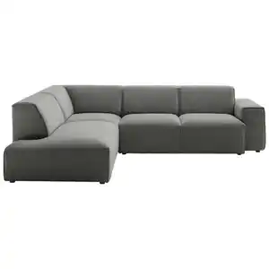 Pure Home Lifestyle Ecksofa, Grau, Textil, 3-Sitzer, Ottomane links, L-Form, 270x210 cm, Goldenes M, Oeko-Tex® Standard 100, DGM-Klimapakt, DGM-Emissionslabel, Typenauswahl, Lederauswahl, Stoffauswa