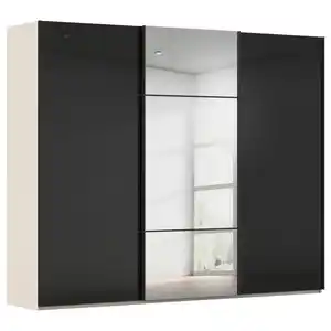 Novel Schwebetürenschrank, Schwarz, Champagner, Metall, 9 Fächer, 271x223x68 cm, Blauer Engel, Goldenes M, BQ - Bündnis für Qualität, Made in Germany, Typenauswahl, umfangreiches Zubehör erhäl