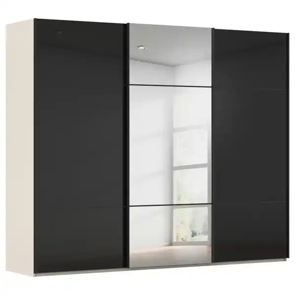 Bild 1 von Novel Schwebetürenschrank, Schwarz, Champagner, Metall, 9 Fächer, 271x223x68 cm, Blauer Engel, Goldenes M, BQ - Bündnis für Qualität, Made in Germany, Typenauswahl, umfangreiches Zubehör erhäl