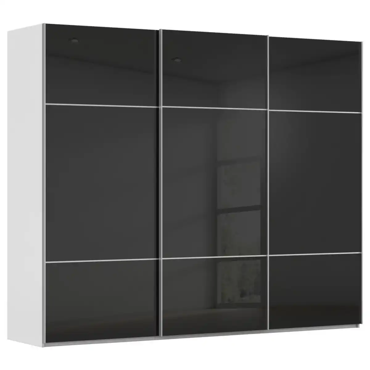 Bild 1 von Novel Schwebetürenschrank, Grau, Schwarz, Holzwerkstoff, 9 Fächer, 301x223x68 cm, Typenauswahl,  umfangreiches Zubehör erhältlich, in verschiedenen Größen und Holzdekoren erhältlich, Schlafzim