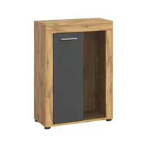 Mid.you Vitrine Jam, Anthrazit, Kunststoff, 1 Fächer, 86x60x35 cm, FSC Mix, Esszimmer, Vitrinen