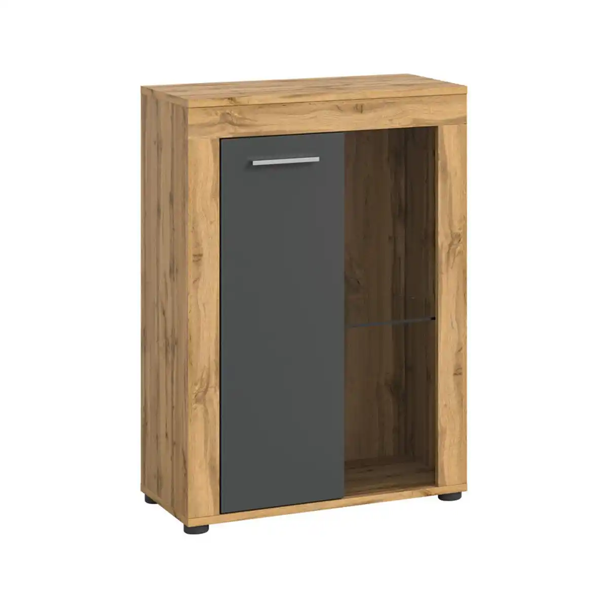 Bild 1 von Mid.you Vitrine Jam, Anthrazit, Kunststoff, 1 Fächer, 86x60x35 cm, FSC Mix, Esszimmer, Vitrinen