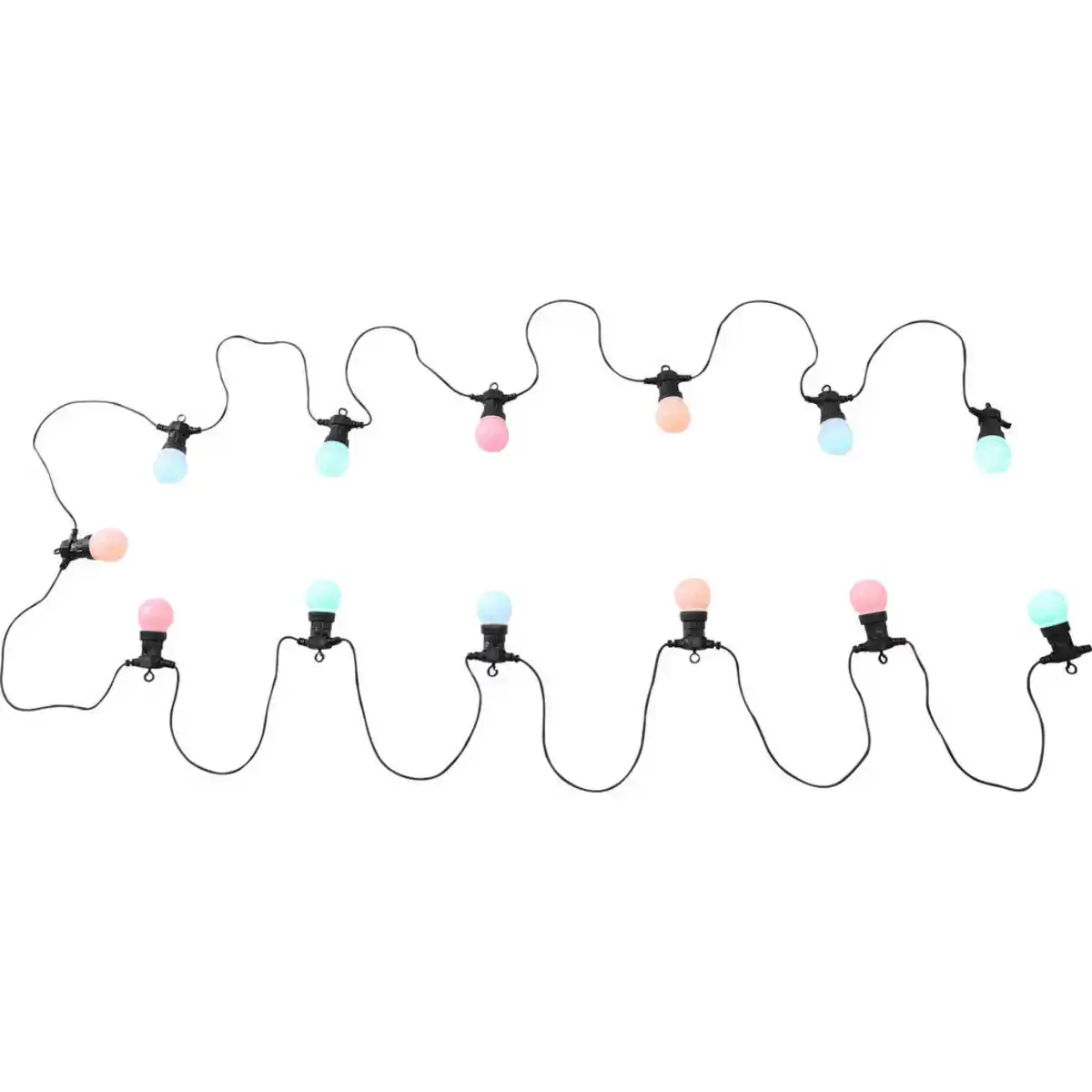 Bild 1 von Globo Lichterkette, Opal, Schwarz, Kunststoff, 5x11.3x1250 cm, Lampen & Leuchten, Innenbeleuchtung, Dekoleuchten
