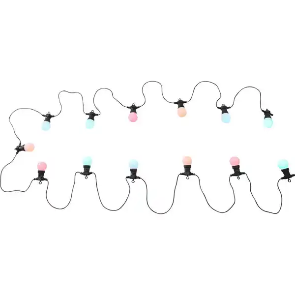 Bild 1 von Globo Lichterkette, Opal, Schwarz, Kunststoff, 5x11.3x1250 cm, Lampen & Leuchten, Innenbeleuchtung, Dekoleuchten