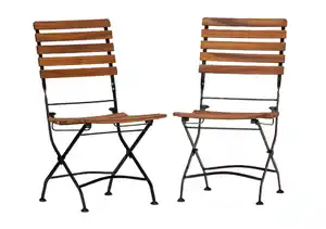 Gartensessel 2er-Set Acamp klappbar Holz/Metall, Anthrazit, Akaziefarben
