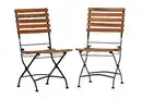 Bild 1 von Gartensessel 2er-Set Acamp klappbar Holz/Metall, Anthrazit, Akaziefarben