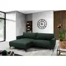 Bild 1 von Mid.you Ecksofa, Dunkelgrün, Textil, Ottomane links, L-Form, 240x163 cm, Liegefunktion, Wohnzimmer, Sofas & Couches, Wohnlandschaften, Ecksofas