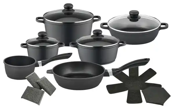 Bild 1 von Kochtopfset Frederic Schwarz, 15-teilig, Schwarz