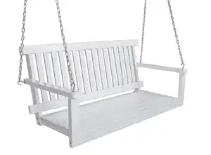 Hängebank Augusta Weiß ca. 130x57x63 cm Holz, Weiß, Goldfarben