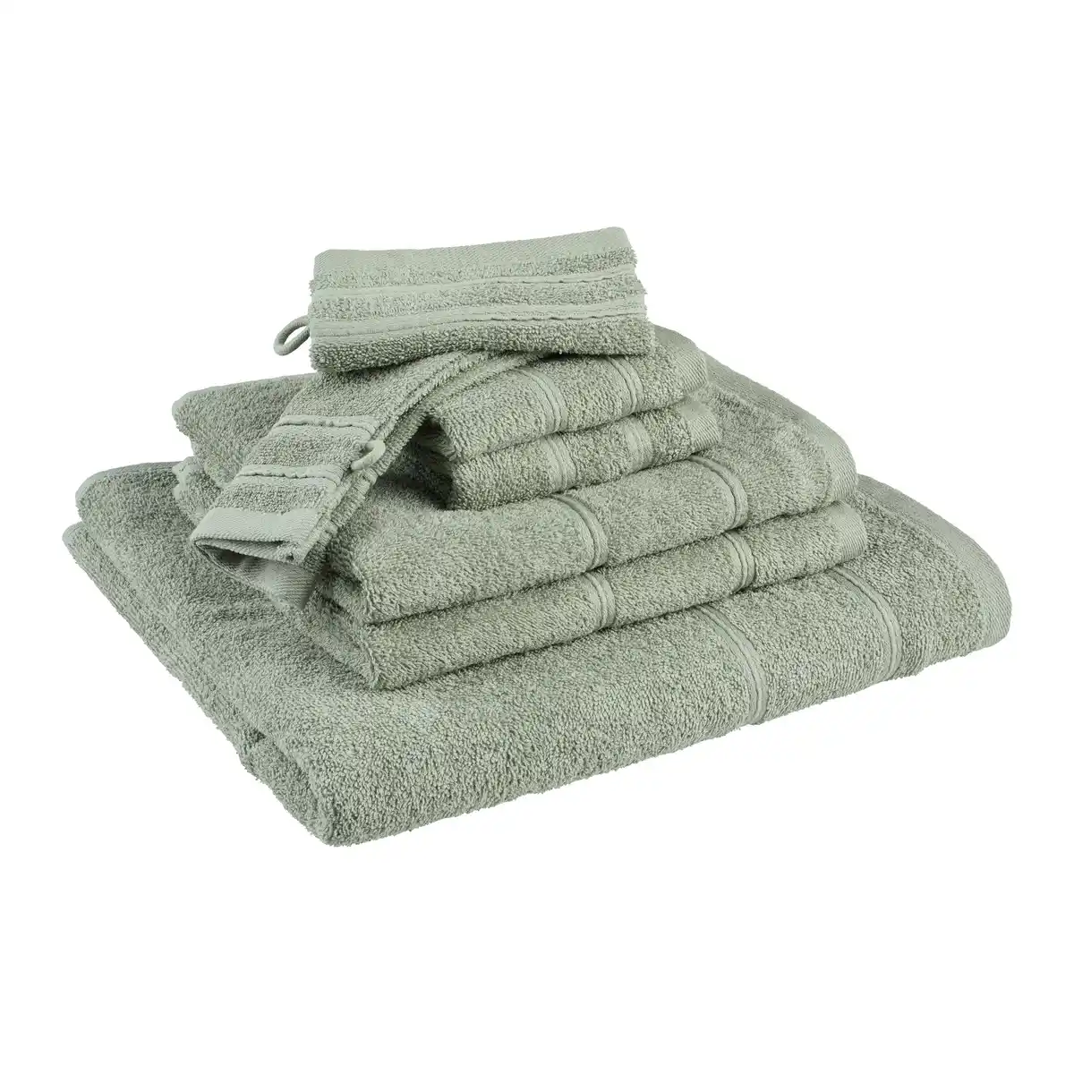 Bild 1 von Frottierset Melanie Salbeigrün, 7-teilig, Salbeigrün