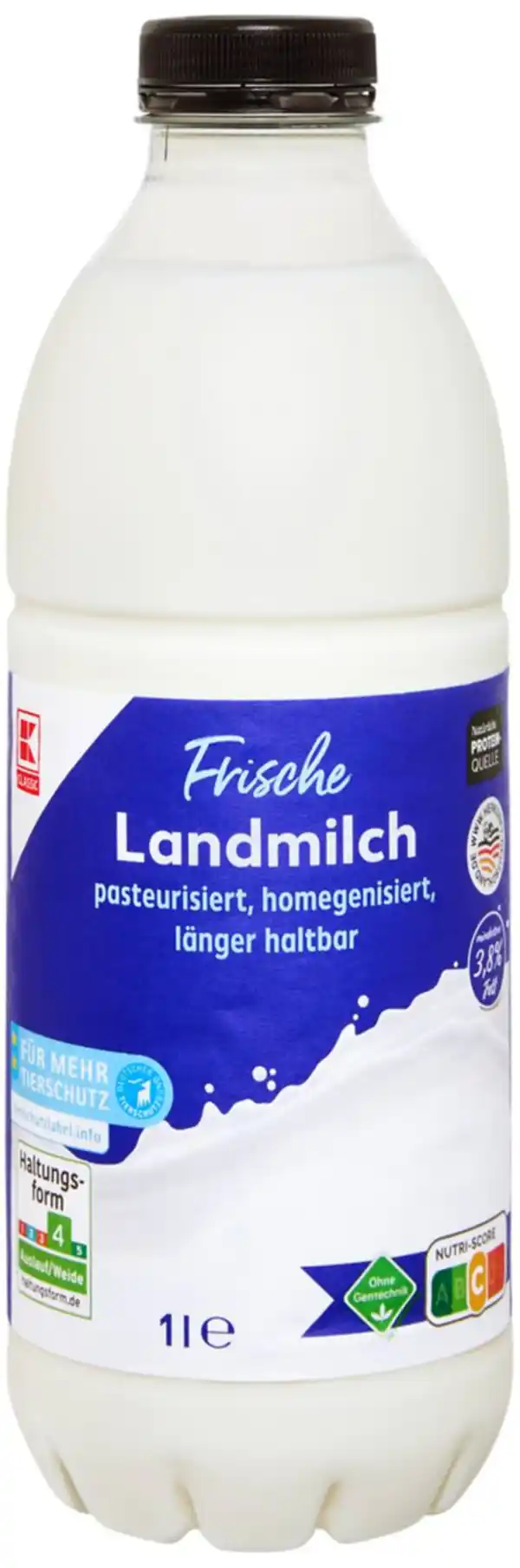 Bild 1 von K-CLASSIC Frische Landmilch 3,8 % Fett, 1-l-PET-Fl.