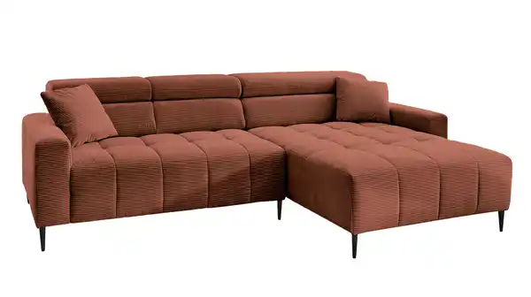 Bild 1 von Ecksofa Cord rost ausziehbar - Sitztiefenverstellung 256 cm - OT rechts - SIMPLE