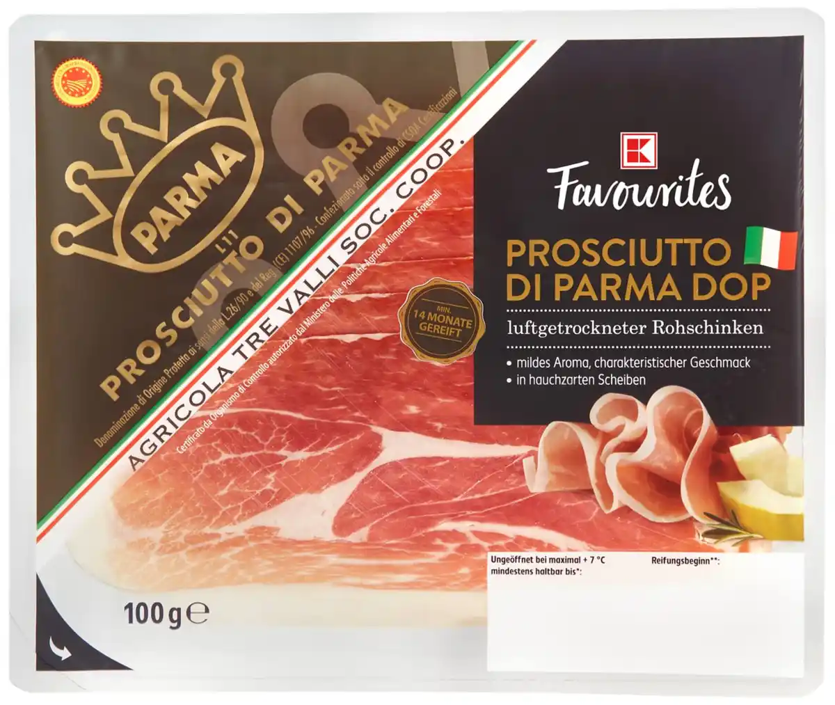 Bild 1 von K-FAVOURITES Prosciutto di Parma DOP, 100-g-Packg.