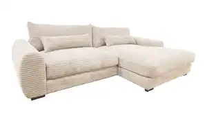 Ecksofa Cord creme 265 x 180 cm - OT rechts - MARK